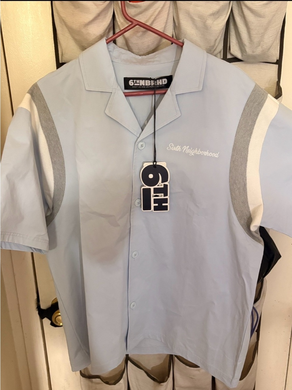 6th Neighborhood Light Blue Short-Sleeve Bowling Shirt